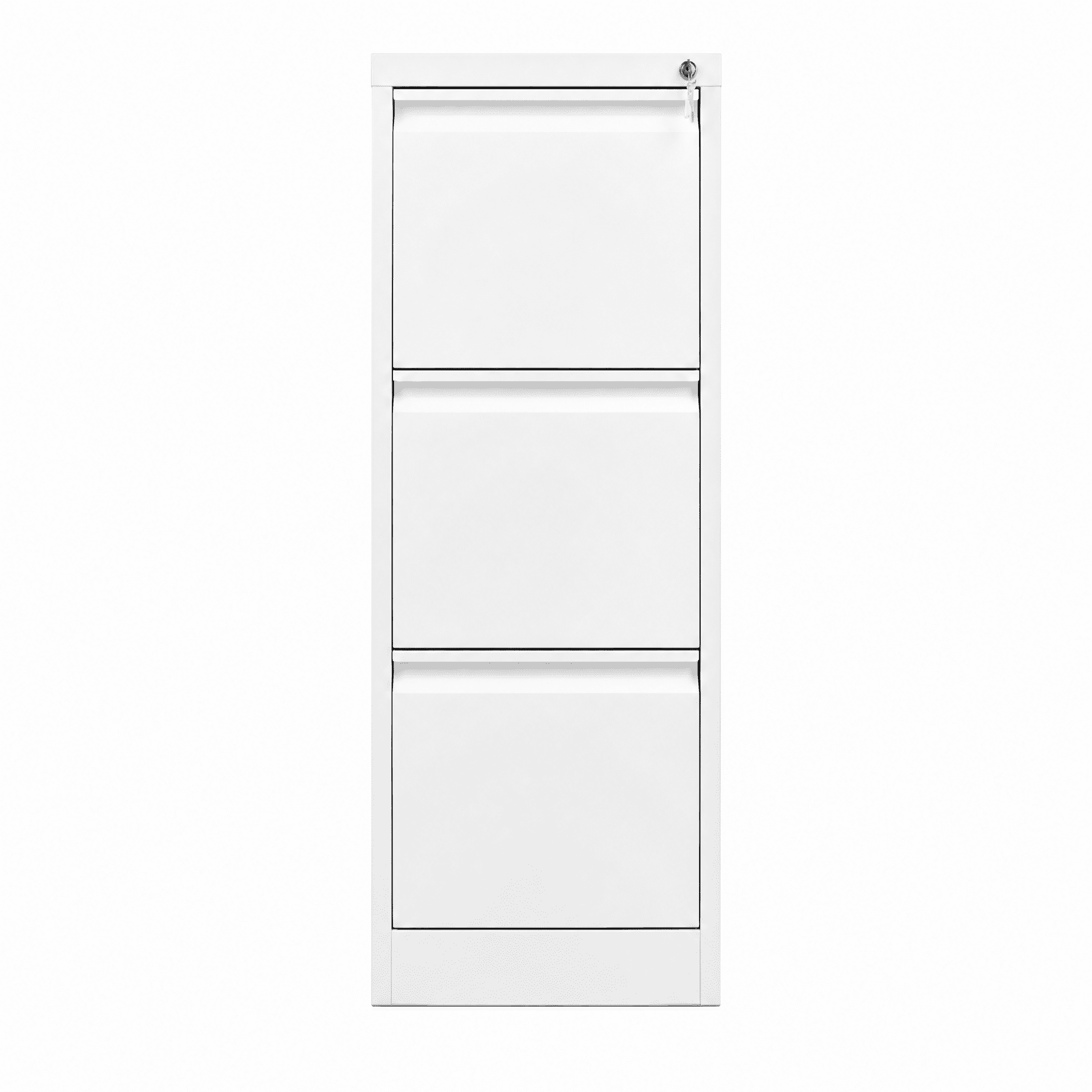 Lockable 3-Drawer Vertical Metal File Cabinet, Narrow Office Storage Cabinet with Anti-Tilt Interlocking Slide Rails, Fits A4/Letter/Legal Size Hanging Files, Assembly Required