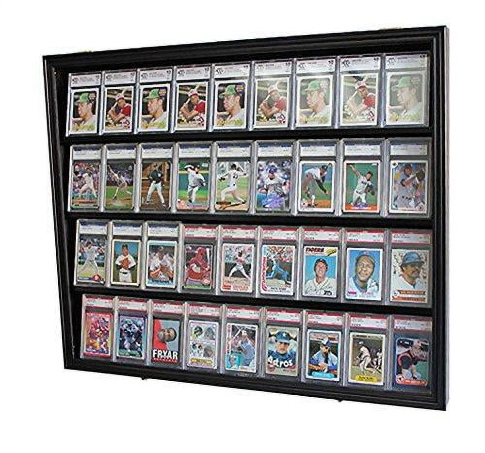 36 Graded/48 NonGraded Lockable Sports Card Display Case, Trading Card