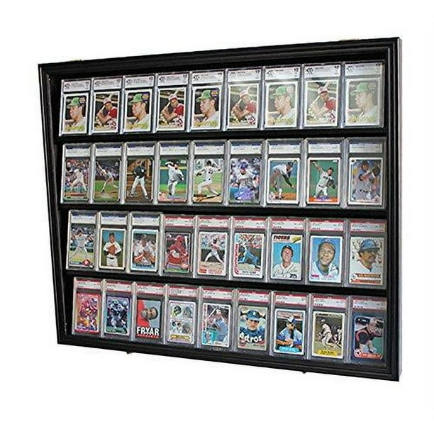 Lockable 36 Graded Sports Card Display Case, for Football, baseball