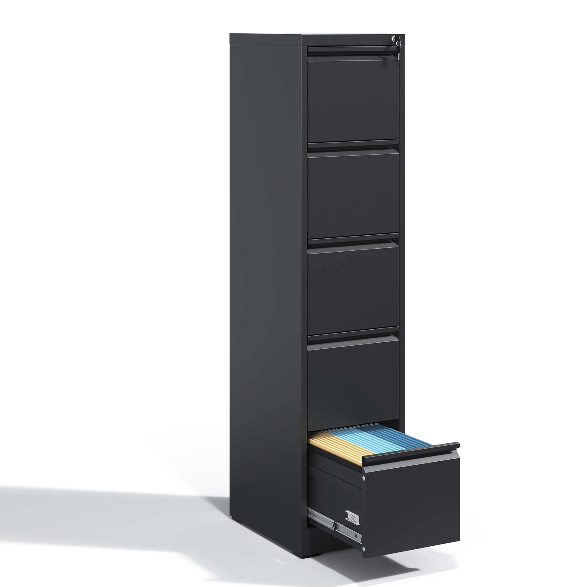 Locable File Lockable 5 Metal File Cabinet For Office/home, Steel, Tilt, Full ...