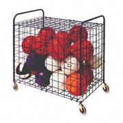Lockable Ball Storage Cart 24-Ball Capacity Black
