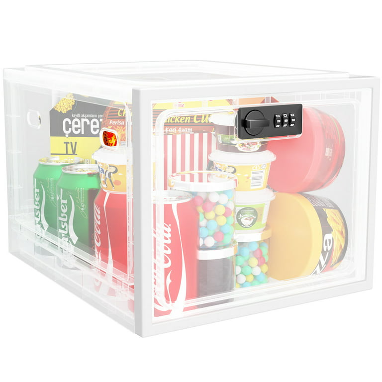 Lockable Box, Zarler Medicine Lock Box for Safe Medication, Clear Lockable  Storage Box, White 
