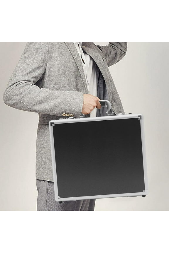 Lockable Briefcase Aluminum Hardside Attache Briefcase Portable Hard Top Attache Case with Combination Lock for Men Women
