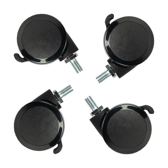 Lockable Caster Wheels for Standing Desk, Metric M8 Stem Catsers Set of 4, Replacement Castors for Height Adjustable Table Base&Frame, Nylon Threaded Swivel Casters for Most Sit to Stand Desk