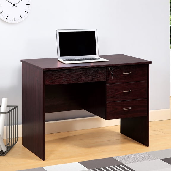 Lockable Convenience - Desk for Focused Studying with Stationery Drawer and Metal Handles