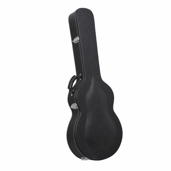 Lockable Hard Case for GJazz 335 Style Electric Guitar, PU Leather Exterior with Interior Lining and Storage Compartment, Heavy Duty, Black