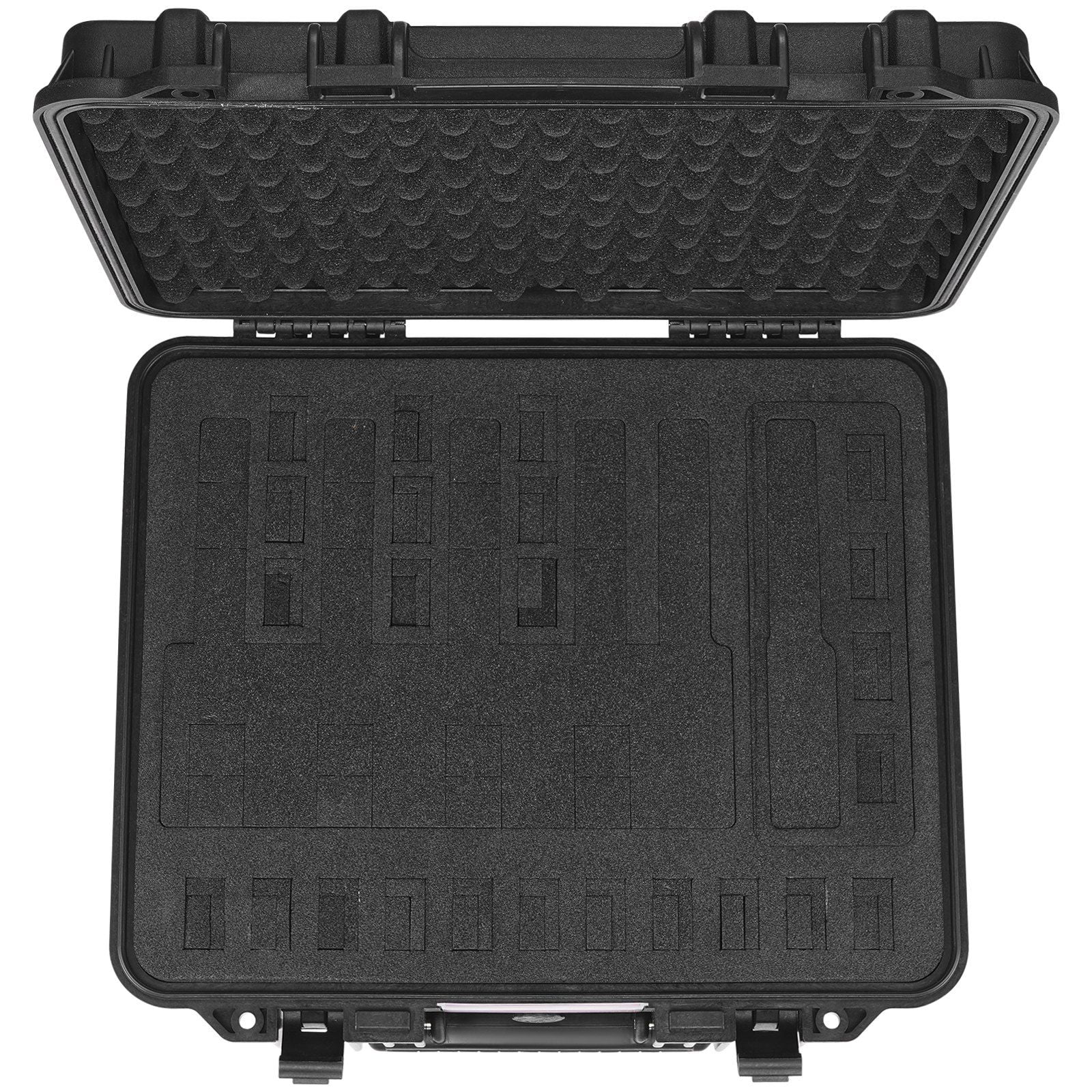 Lockable Hard Pistol Case with PU Foam - Waterproof & Dustproof Gun Storage, Fits 1 Handgun, 19.3×17.1×8.3 in, Black - Secure Firearm Protection