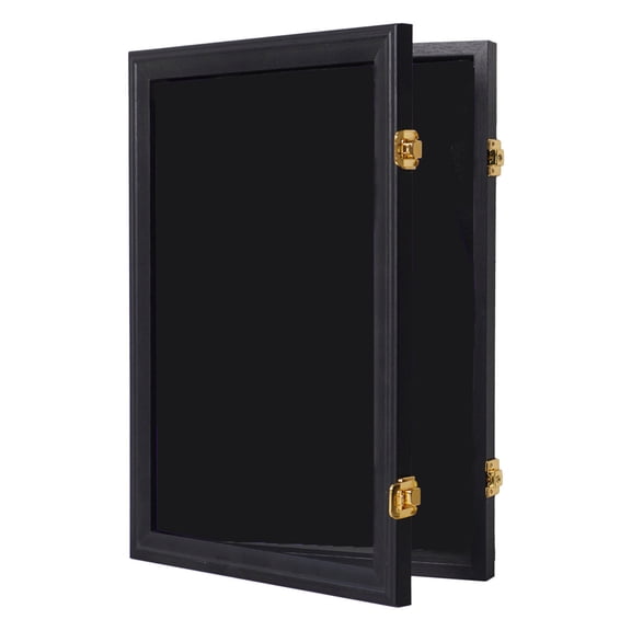 Lockable Jersey Display Case with Gold Clasp and Black Fabric Interior Wooden Sports Memorabilia Wall Mount Frame for Football Basketball Baseball and Jerseys