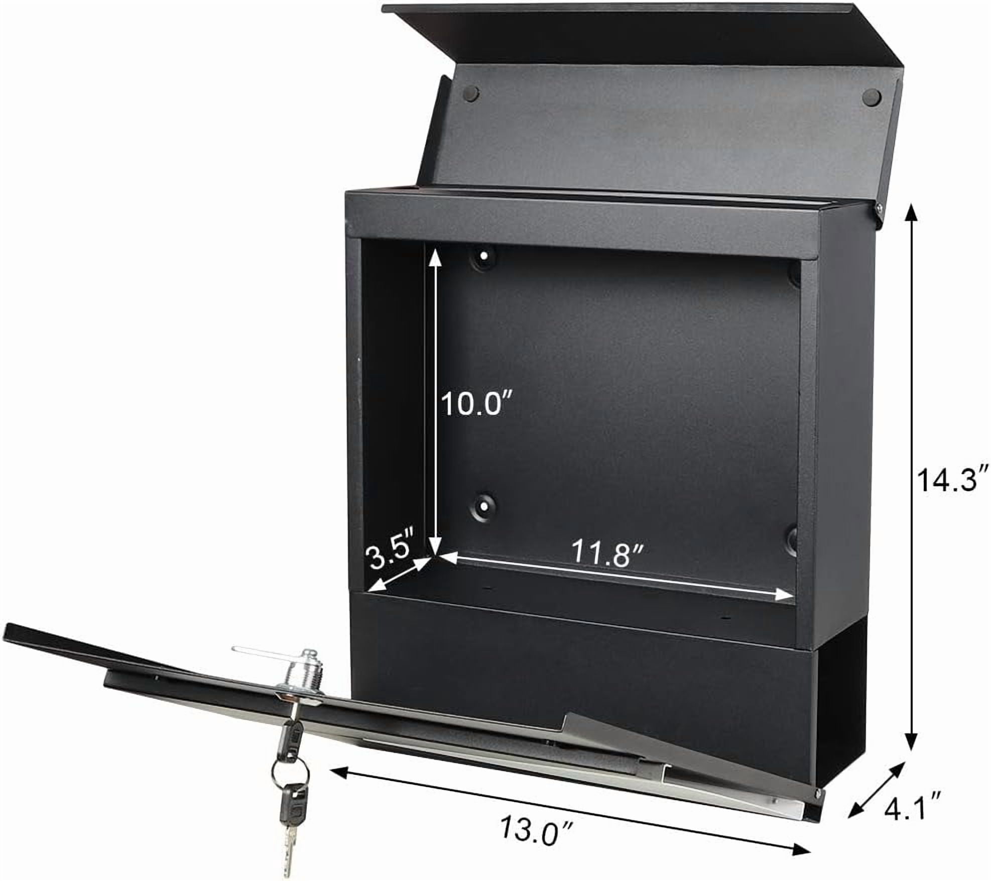 Lockable Mailboxes with Keys, Outdoor Wall Mounted Mail Box with Large ...