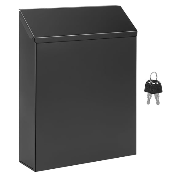 Lockable Metal Donation Box with Key Wall Mount Suggestion Unit Weatherproof Cash Collection Box for Charity Tipping and Farm Stand
