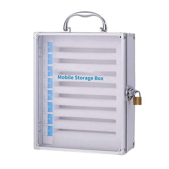 Lockable Mobile Device Case Aluminum Cabinet Anti Scratch Protections Phone Box