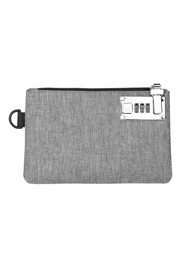 Lockable Money Bag,5X8 Inches Durable Nylon Locking Bank Bag Coin Purse for Cash, Jewelry, Passports, Medicine, Credit Cardsm,Grey Kilougeis