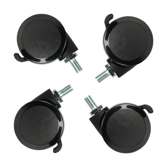 Lockable Nylon Swivel Casters, M8 Threaded Stem, Set of 4 for Standing Desk
