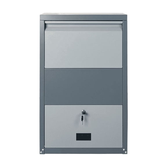 Lockable Outdoor Package Delivery Box Cold Rolled Steel Anti Theft Parcel Mailbox Weatherproof Rustproof Flat Pack Easy Assembly for Porch House Curbside Apartment Business