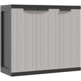 thumbnail image 1 of Lockable Outdoor Storage Cabinet, 38.2x14.6x33.5 Inches, PP Polypropylene, Adjustable Shelf for Garden Tools and Household Supplies, 1 of 9
