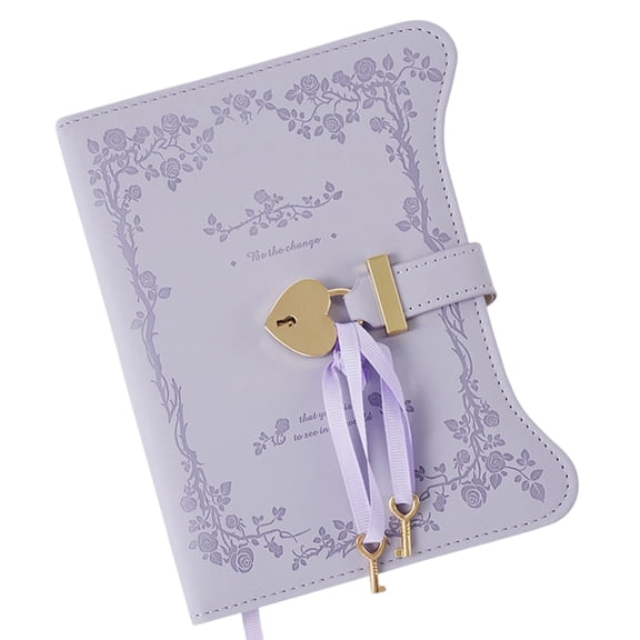 Lockable PU Leather Diary Notebook with Key 360 Pages Ribbon Bookmarks Travel Journal for Daily Journaling Note Taking