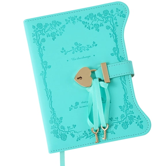 Lockable PU Leather Diary Notebook with Key 360 Pages Ribbon Bookmarks Travel Journal for Daily Journaling Note Taking