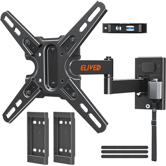 Lockable RV TV Mount for 13-43 Inch TVs, Swivel Tilt, Detachable with Double Wall Plates, VESA 200x200mm, Max Load 22 lbs