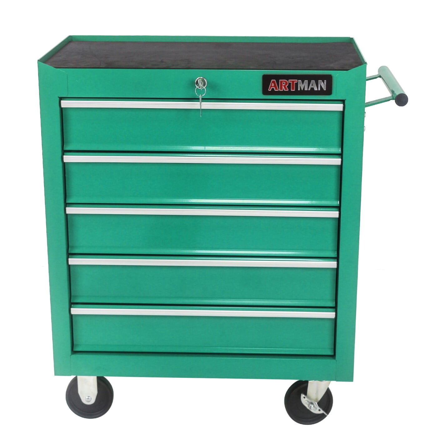 Lockable Rolling Tool Trolley with 5 Storage Drawers, Multifunctional