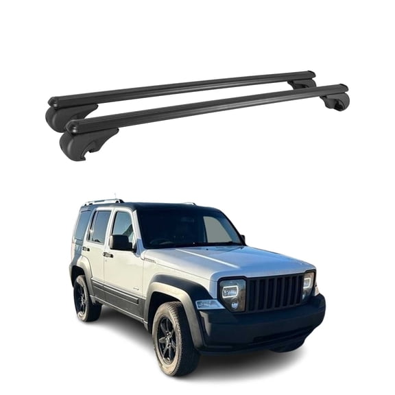 Lockable Roof Rack Cross Bars Luggage Carrier for Jeep Liberty 2008-2013 Black