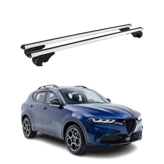 Lockable Roof Racks Luggage Carrier for Alfa Romeo Tonale 2023-2024 Alu Black