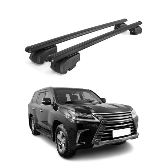 Lockable Roof Racks Luggage Carrier for Lexus LX 570 2016-2021 Alu Black