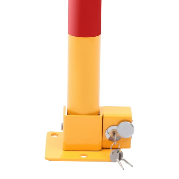 Lockable Safety Bollard, Durable Iron Post for Parking Protection, Reflective Design, Ideal for Private Parking Spaces