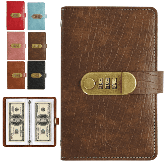 Lockable Savings Notebook 100 Page Envelope Challenge Book Money Saving Binder Compact Fun to Reach Your Savings Goals Personal Organizer
