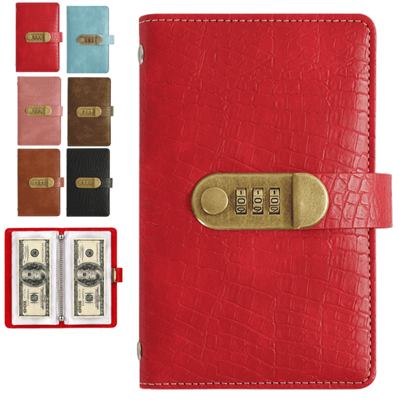 Lockable Savings Notebook 100 Page Envelope Challenge Book Money Saving Binder Compact Fun to Reach Your Savings Goals Personal Organizer