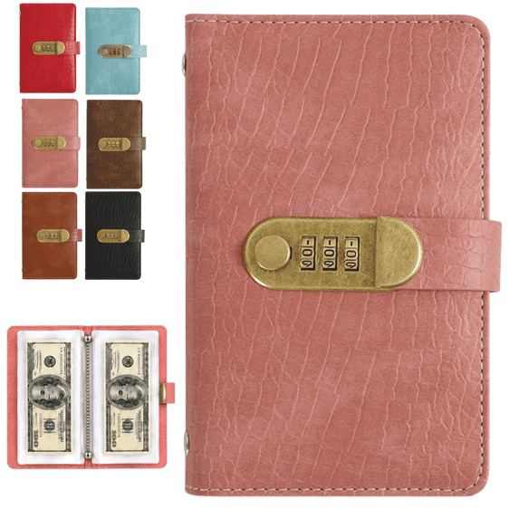 Lockable Savings Notebook 100 Page Envelope Challenge Book Money Saving Binder Compact Fun to Reach Your Savings Goals Personal Organizer