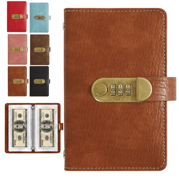 Lockable Savings Notebook 100 Page Envelope Challenge Book Money Saving Binder Compact Fun to Reach Your Savings Goals Personal Organizer