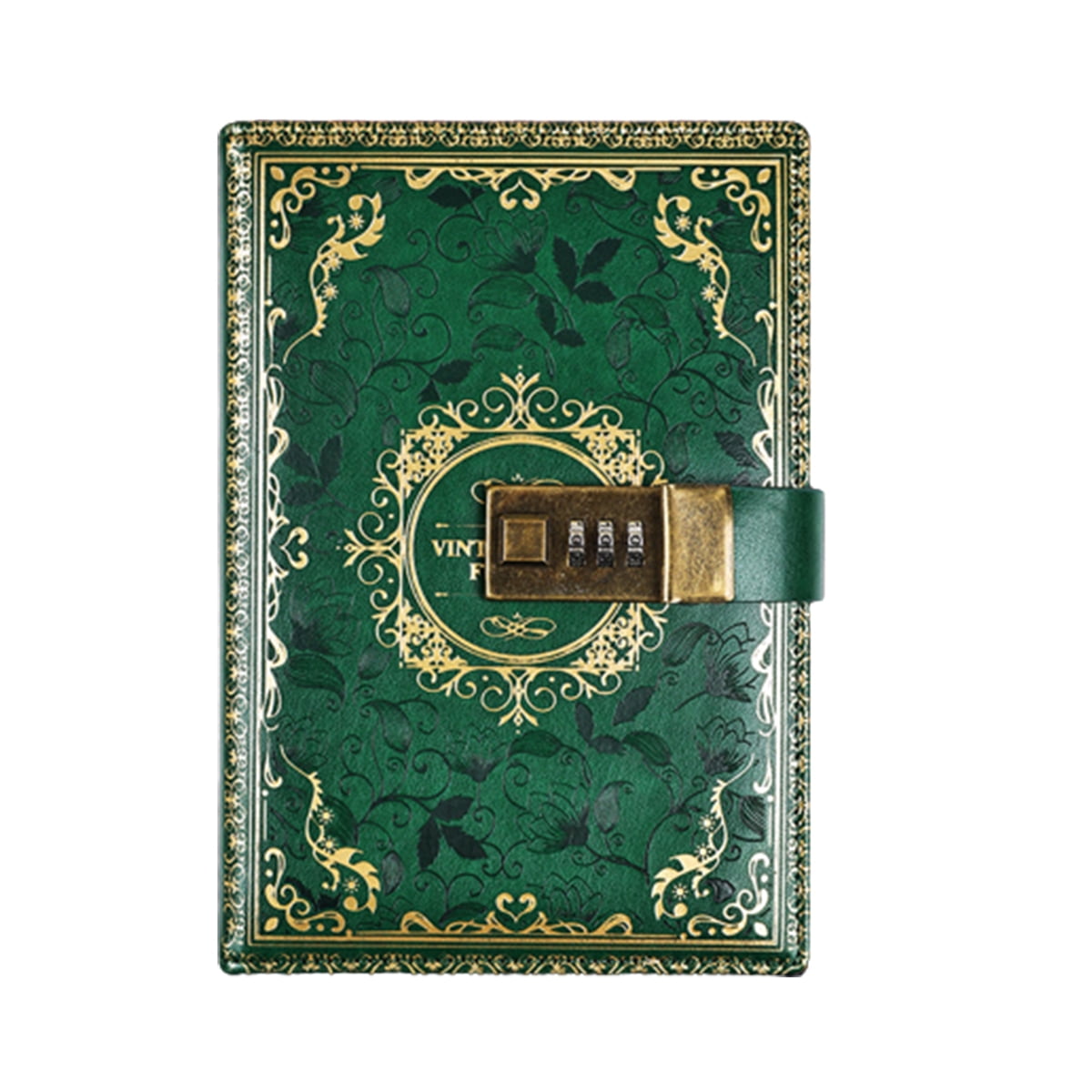 Lockable Secret Diary, hot gold embossed design diary, thick refillable