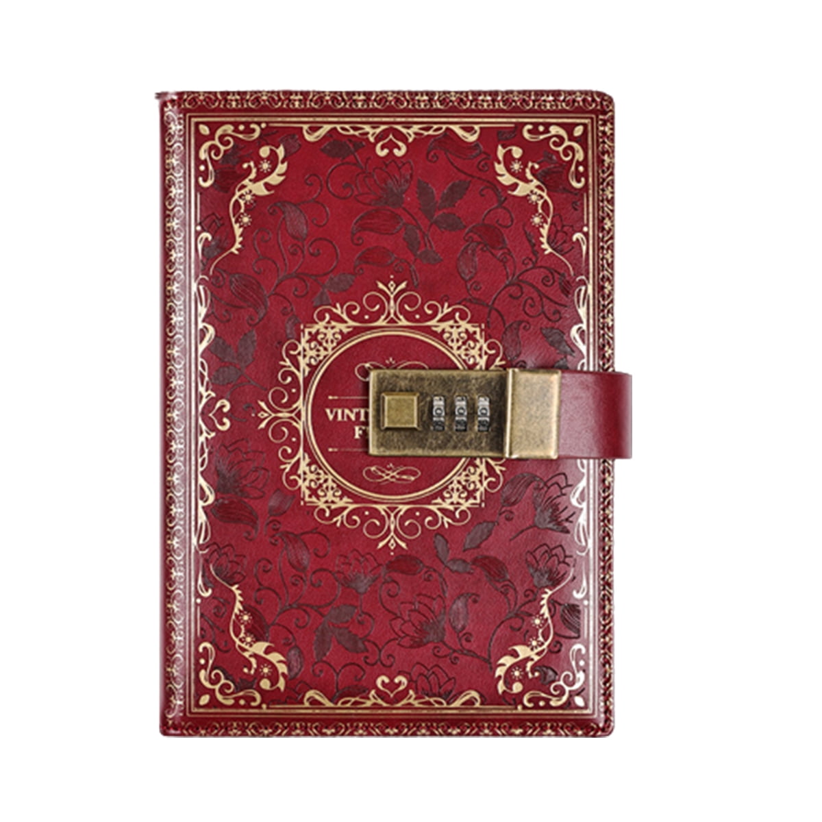 Lockable Secret Diary, hot gold embossed design diary, thick refillable