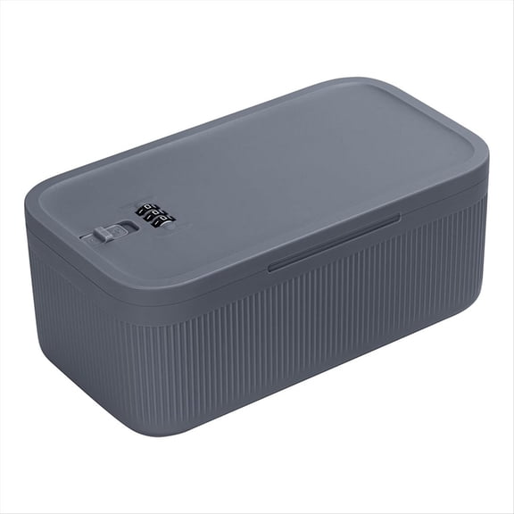 Lockable Storage Box, Locking Medicine Box, Cell Phone Locked Jail, Containers Bin for Personal Refrigerator Home Gray,1 x lock box,Gray