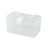 Lockable Storage Box for Medication and Snacks Large Lock Boxs with Key for Safe Medicine Organizer, Refrigerator Food Safe Container, Stackable Clear Box for Kitchen,Office,Home Organization,Plastic