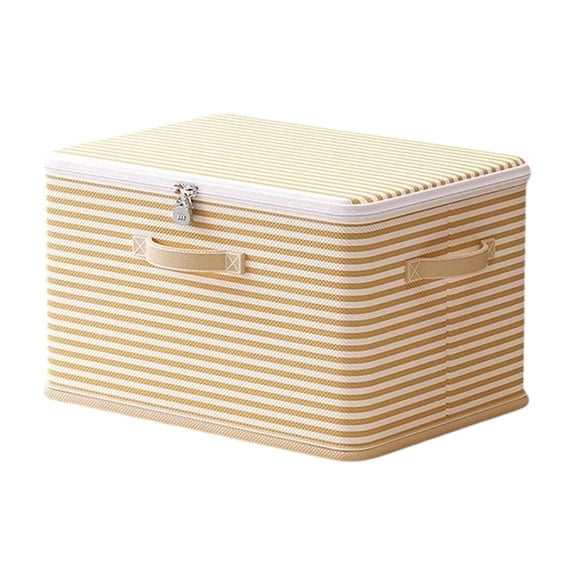 Lockable Storage Box Small Fabric Organizer Foldable Collapsible Bin for Closet Wardrobe Clothing Toy Blanket Storage Home Organization Moving Dorm Supplies Portable Storage Container