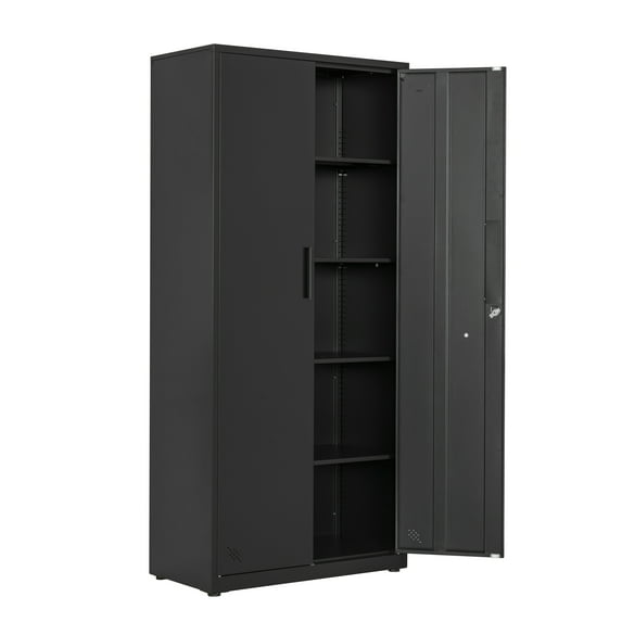 Lockable Storage Cabinet, Metal Tool Storage Cabinets with Doors, 69 inch Tall File Cabinet with 4 Adjustable Shelves, Home Shop Warehouse Locker