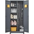thumbnail image 1 of Lockable Storage Cabinet,Utility Closet with Doors and Shelves,Steel Cabinet with Adjustable Shelves for Home,Garage,Gray, 1 of 8