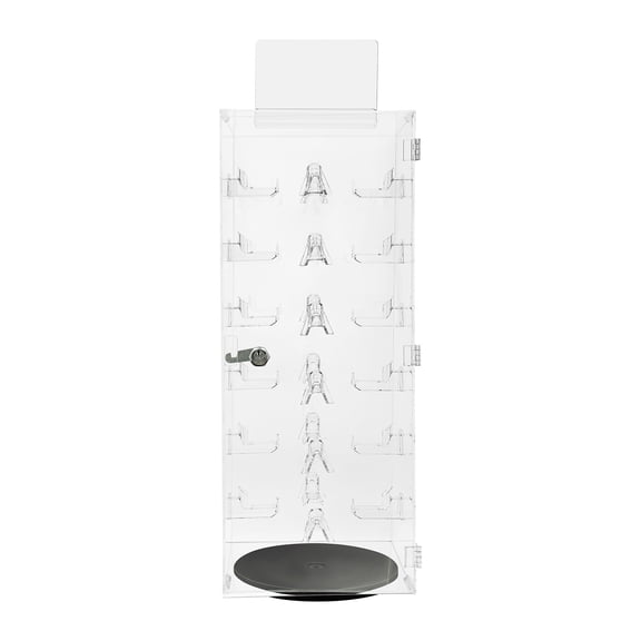 Lockable Sunglasses Display Case, Acrylic Sunglasses Organizer, Rotating Sunglasses Display Case for Homes, Commercial Places, Retail Stores, Eyeglass Exhibitions (8.66*8.46*22.05 in)