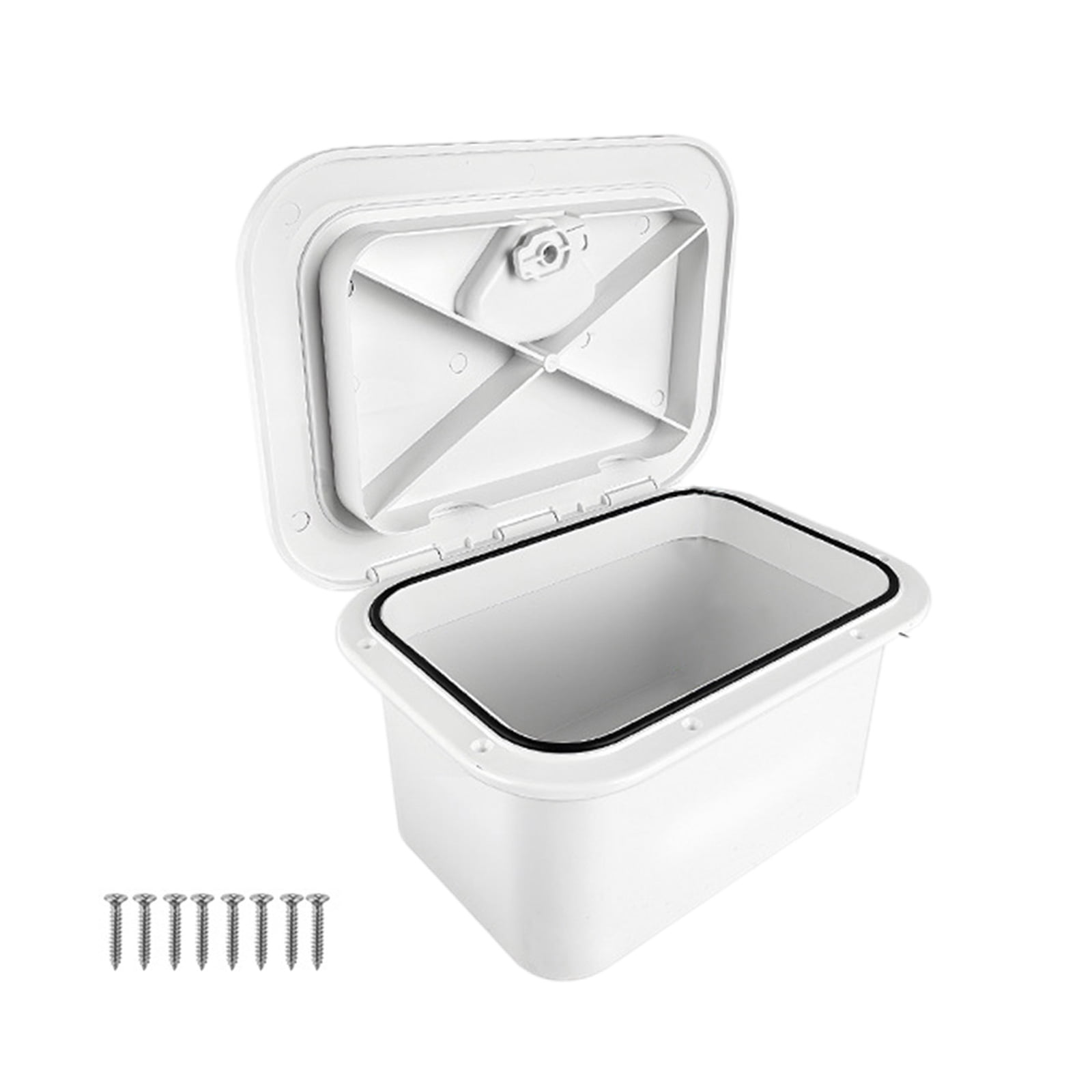 Lockable Tackle Box Organizers Marine Deck Storage Box Boats Accessory Fishing Tackle Organizers Container White