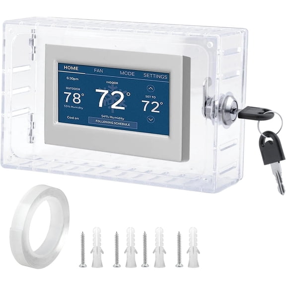 Lockable Thermostat Lock Box Cover with Key Ac Control Lock Box for Locking Thermostat on Wall