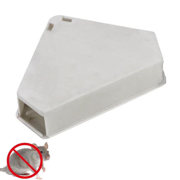 Lockable Triangle Rodent Bait Station with Keys, Reusable Mouse Trap Box Household Rat Catcher