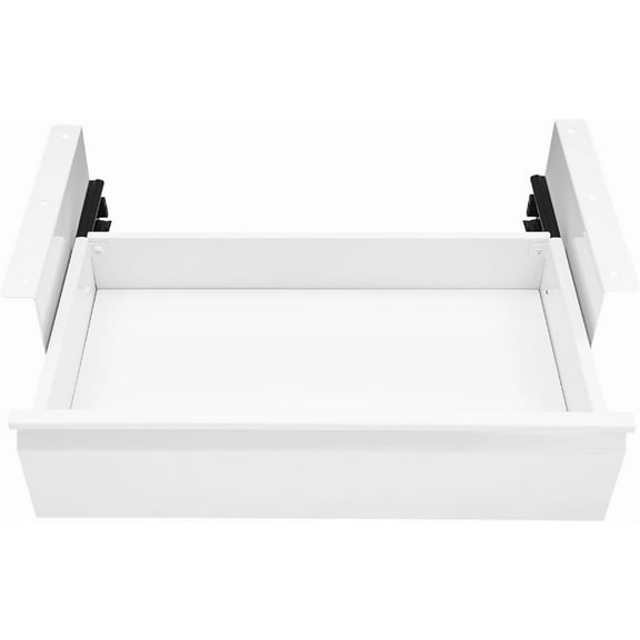 Lockable Under Desk Sliding Storage Drawer - Black, 13'