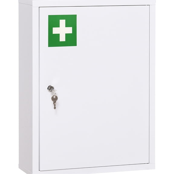 Lockable Wall Cabinet with 2 Keys / Store Meds in Close Reach