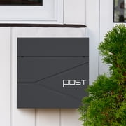 Lockable Wall Mounted Mailbox With 2 Keys For House, Large Capacity Mailboxes For Outside, 14.16" X 14.57" X 3.15"