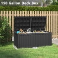 thumbnail image 1 of Lockable Waterproof Resin Deck Box, 230/150/72 Gallon Large Storage, Easy Assembly & Portable, for Patio Garden Pool Sports Equipment, Black & Gray Outdoor Cabinet, 1 of 13