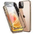 thumbnail image 1 of Lockable iPhone 14 Plus Magnetic Case Glass Case with Camera Lens Protector Screen Protector Safety Lock 360 Full Body Double Sided Glass Bumper Case Clear Cover, 1 of 7