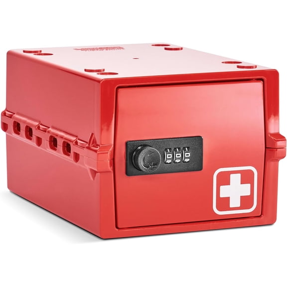 Lockabox Mini™ Medi Red | Small Lockable Medicine Box | 3 Litre Lightweight & Hygienic Combination Lock Box | BPA-Safe
