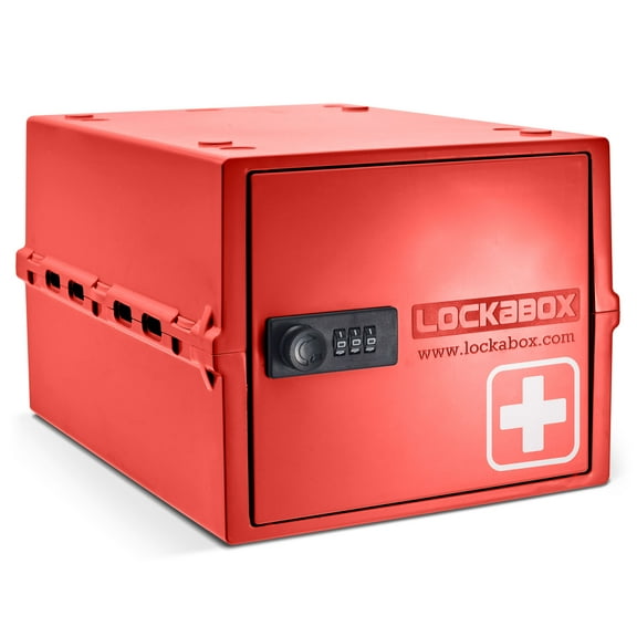 Lockabox One™ Medi Red | Premium Lockable Medicine Box | 10 Litre Combination Lock Box For Food, Medicine & Home Safety | BPA-Safe