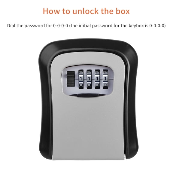 Lockbox,Combination Waterproof Lockbox Lock Box Key U Key Box Box Portable Alloy Combination Waterproof Box Portable Key Wall Mount Alloy Mount Alloy Combination Mewmewcat Black
